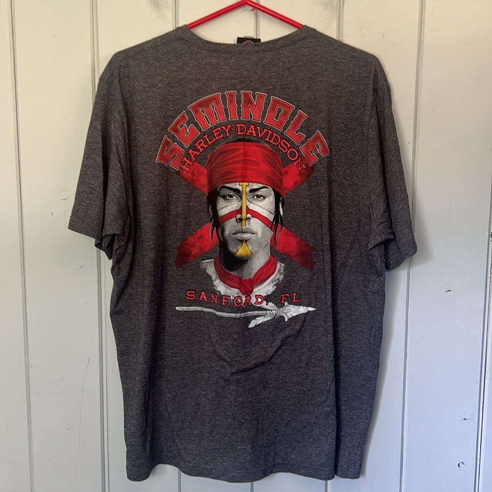 Harley Davidson T-shirt Tee Grey Seminole Men’s Size XL